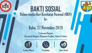 25.11 foto pangkep baksos Peringati HKN, KNPI Kerjasama IDI Programkan Baksos