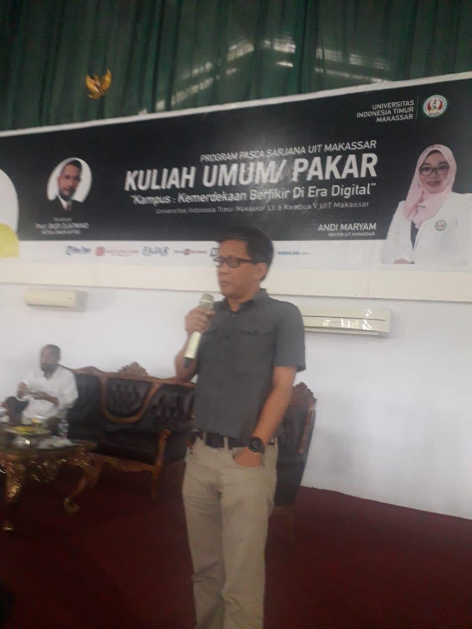 Beri Kuliah di UIT, Rocky Gerung : Dosen UjungTombak Lahirnya Generasi Kritis