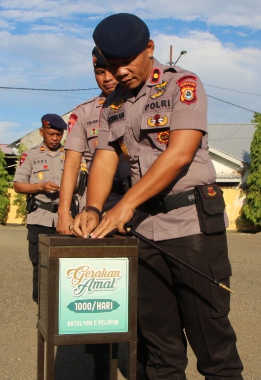 Batalyon C Brimob Galakkan Program Gerakan Amal Rp 1.000 per Hari