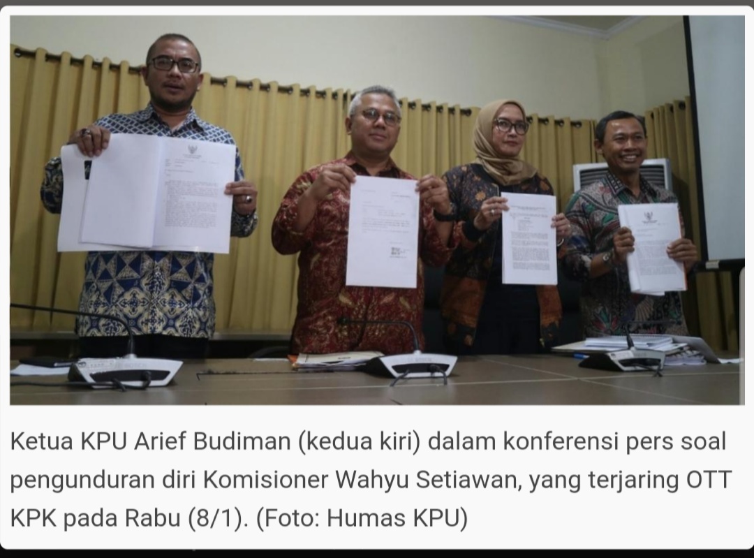 KPU Terima Surat Pengunduran Diri Wahyu Setiawan