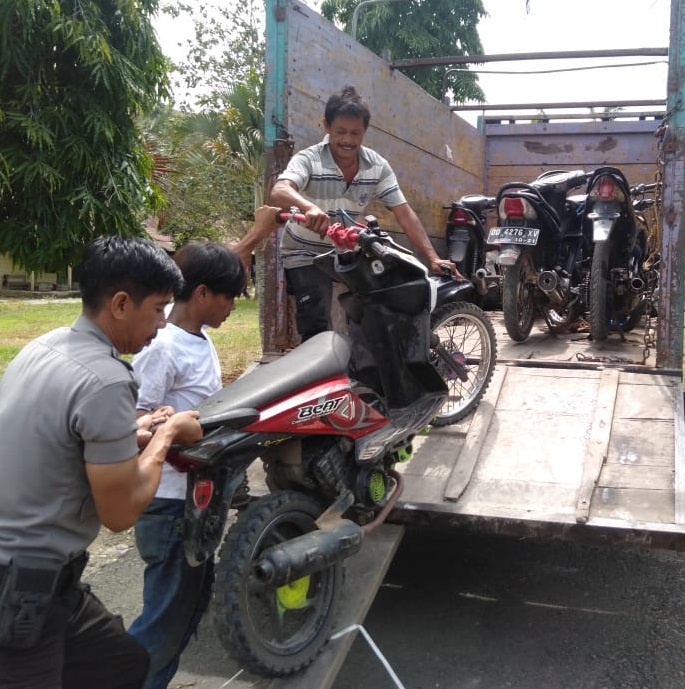 Satlantas Polres Enrekang Amankan Tujuh Motor Pelajar