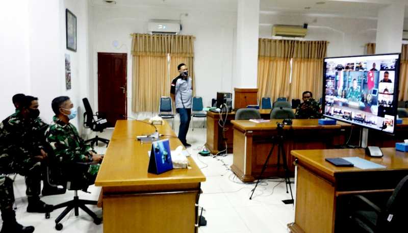 Wadan Lantamal VI Ikuti Taklimat Awal Audit Kinerja Itjen TNI Periode II T.A. 2020 Melalui Vicon
