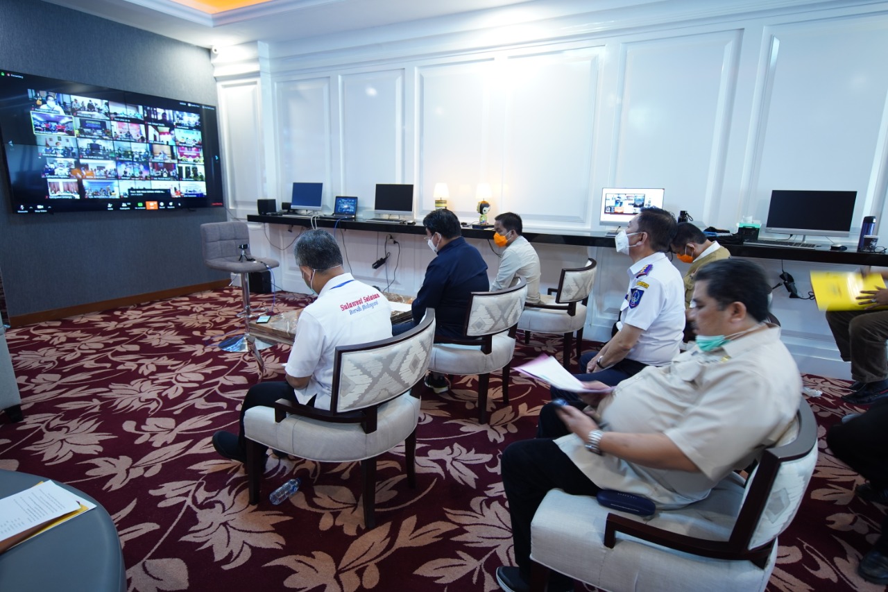 Video Conference Bersama Kemendagri, Sekprov Laporkan Penanganan Covid-19
