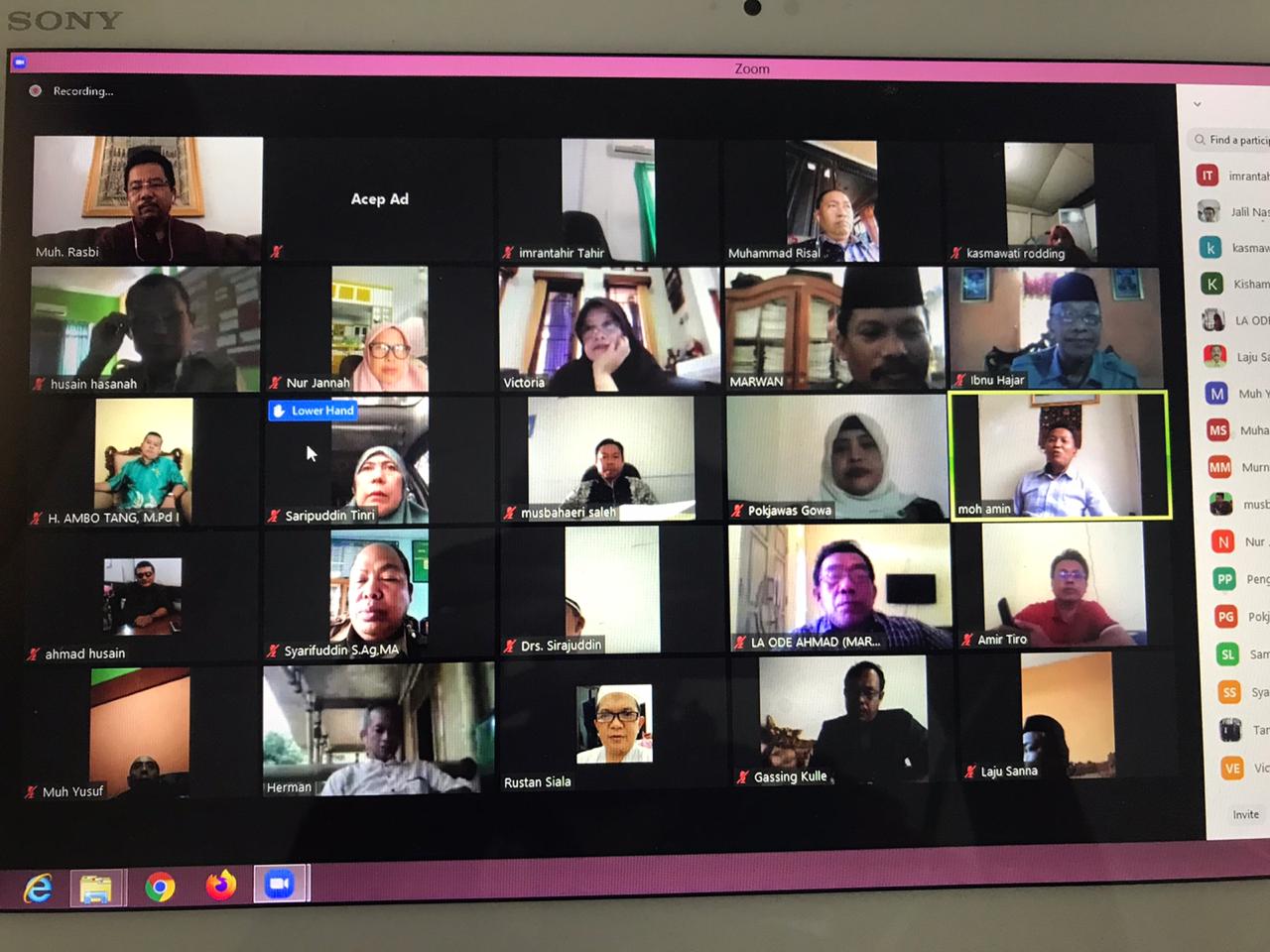 Rapat Online Pokjawas Bersama Kasubdit PAI Kemenag RI