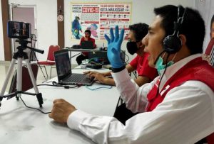 Melalui Aplikasi Zoom Meeting, Ketua PMI Makassar Sapa Anak-Anak PMR