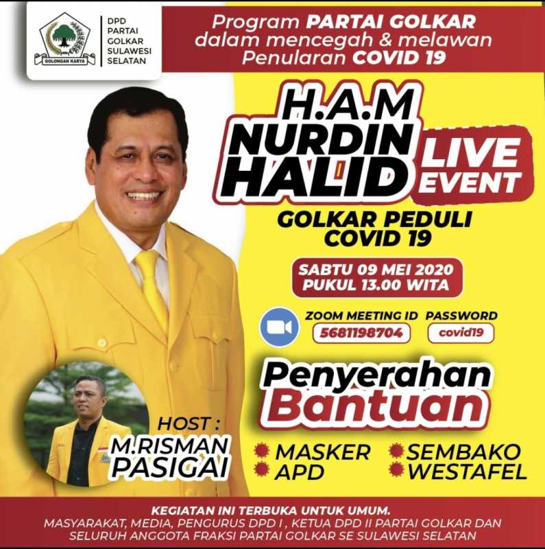 Golkar Sulsel Launching Program Golkar Peduli Covid - 19