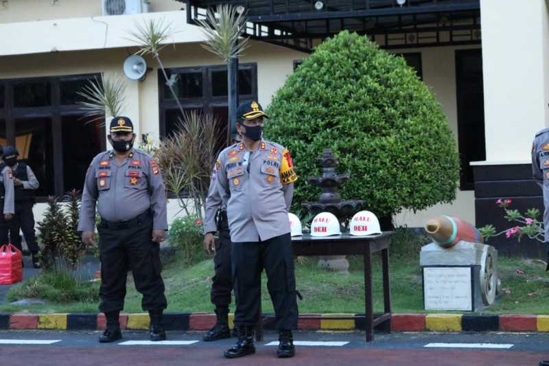 LCek Kesiapsiagaan Personel, Ini Pesan Kapolres Budi Wahyono