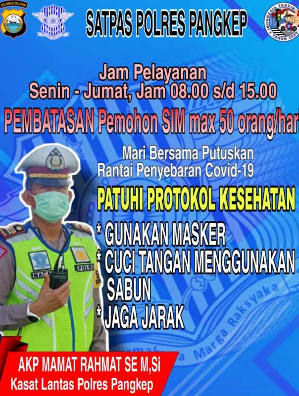 Pengurusan SIM Terapkan Protokoler Penanganan Covid-19