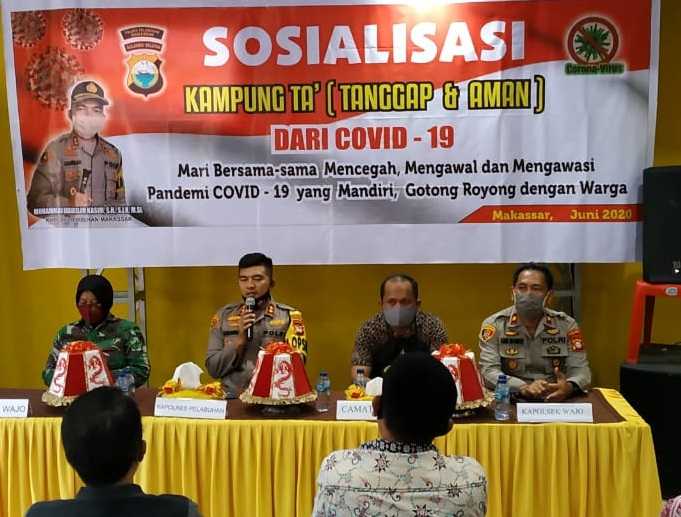 Polres Pelabuhan Makassar Sosialisasi Program Balla'Ta Ewako Covid-19