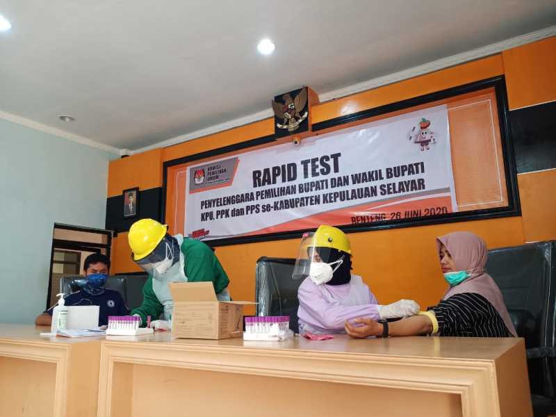 KPU Kepulauan Selayar Gelar Rapid Test Massal 