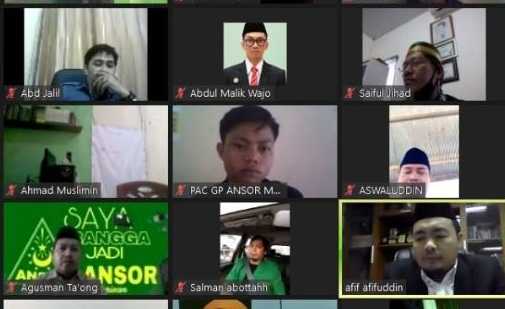 PW Ansor - Bawaslu Sulsel Diskusi Tantangan Demokrasi di Era Pandemik