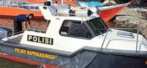 Gunakan Speed Boat, Polsek Mapsu Patroli Pantai di Sungai Paria Lau