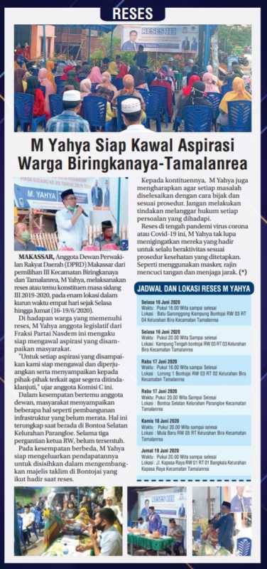 M Yahya Siap Kawal Aspirasi Warga Biringkanaya - Tamalanrea