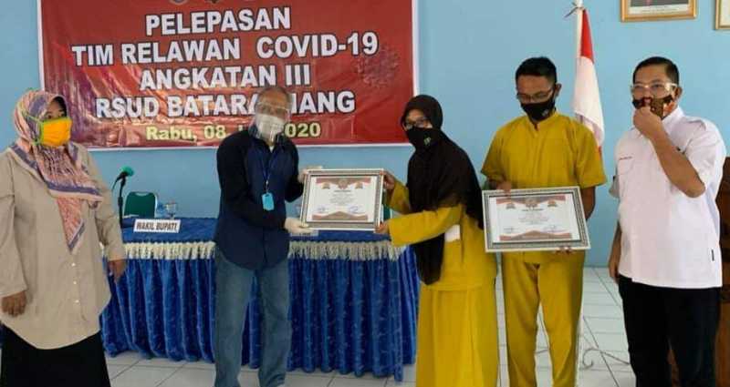 Pelepasan 30 Relawan Covid-19 RSUD Batara Siang, Usai Jalankan Tugas