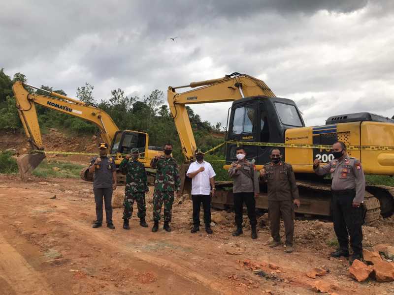 Tim Terpadu PETI Gowa Amankan 4 Alat Berat Tabang Tak Berizin