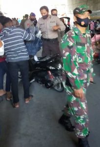 Polsek Ujung Tanah dan Instansi Terkait, Sweeping dan Bagi Masker