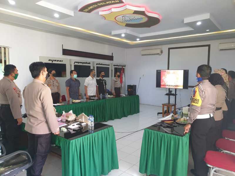 Melalui Vicon, Polres Selayar Ikuti Musrenbang Secara Virtual Dengan Kapolda Sulsel 