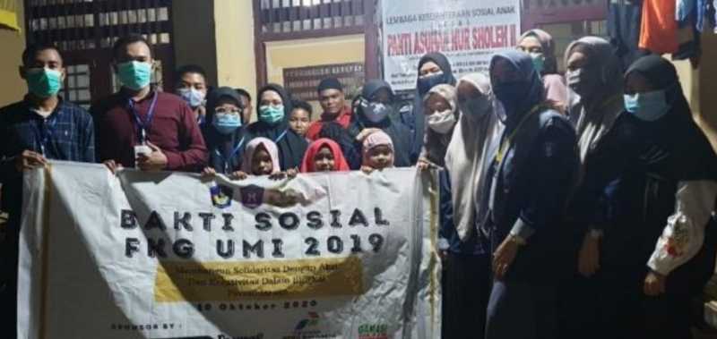 FKG UMI Sosialisasi Kesehatan Gigi dan Bagi Sembako di Panti Asuhan