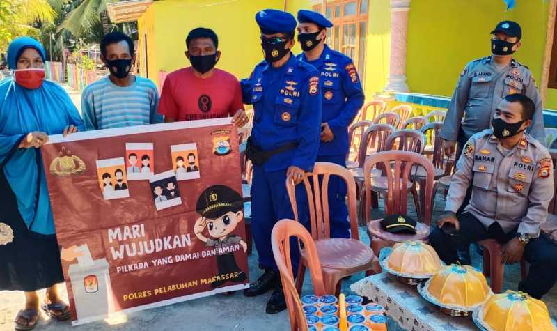 Satpolair Polres Pelabuhan Ajak Warga Sangkarrang Sukseskan Pilkada Serentak 2020