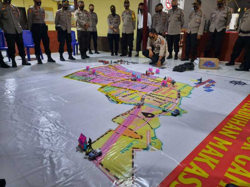 Antisipasi Unras Anarkis, Polres Pelabuhan Makassar Gelar Simulasi TFG