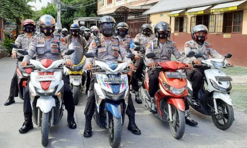 Rutin Patroli Wilayah, Polres Pelabuhan Makassar Imbau Prokes