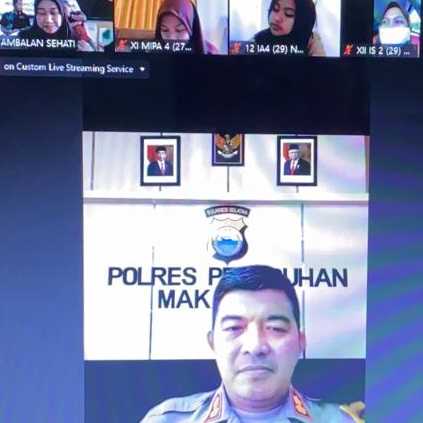 Secara Virtual, AKBP Kadarislam Berikan Materi Bela Negara di SMA 2 Makassar