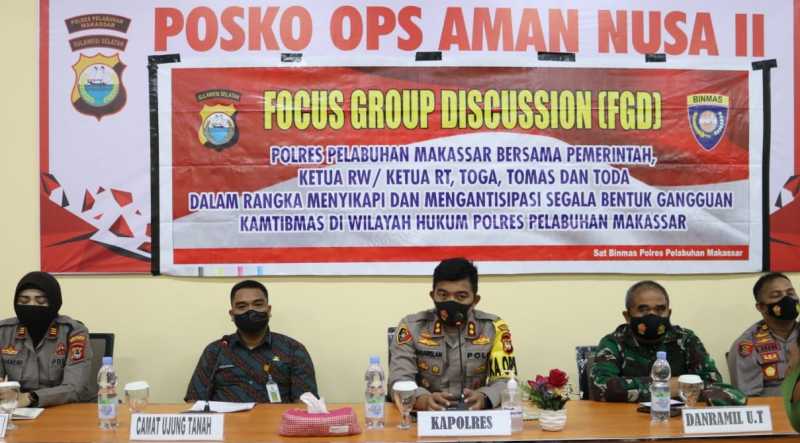 Cegah Tawuran di Barukang, Polres Pelabuhan Makassar Gelar FGD