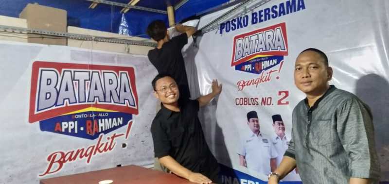 Militan Menangkan Appi-Rahman Batara Bangkit Bangun Posko Hasil Swadaya