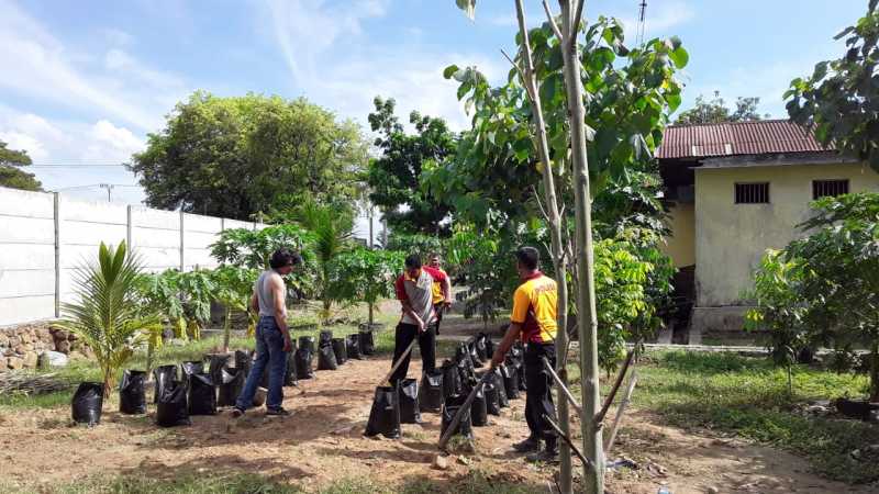 Jelang Kunjungan Kapolda Sulsel, Personil Polsek Marbo Kerja Bhakti Membuat Pekarangan Pangan Lestari (P.2L)