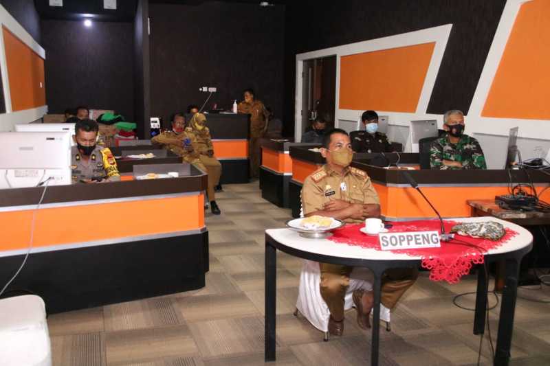 Pemkab Soppeng Ikuti Rakor Evaluasi Pilkada 2020 Secara Virtual