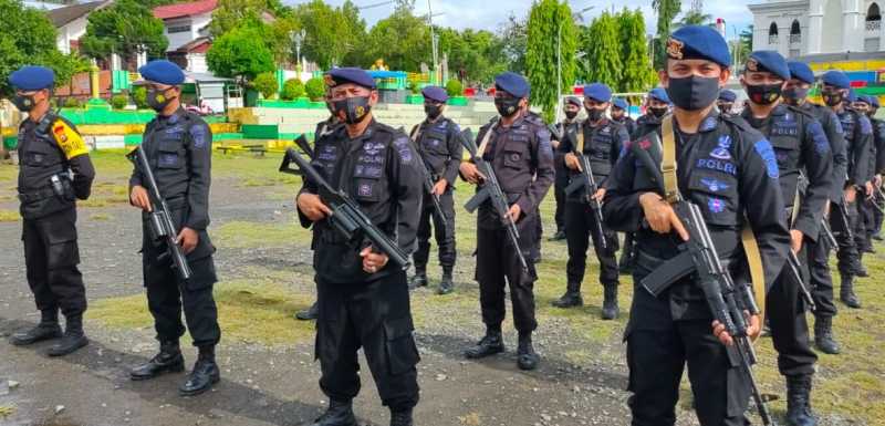 Pilkada Soppeng Kondusif , Pasukan Brimob Bone Kembali ke Markas