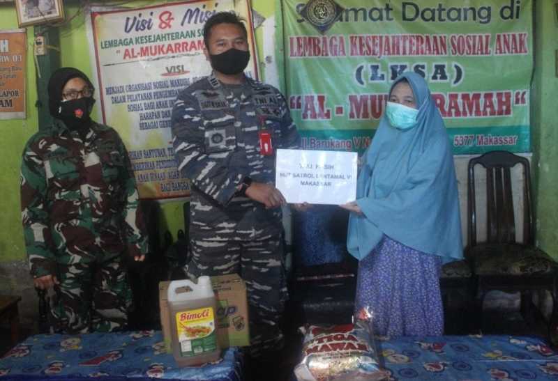 Jelang HUT ke-3, Satrol Lantamal VI Makassar Kunjungi Panti Asuhan