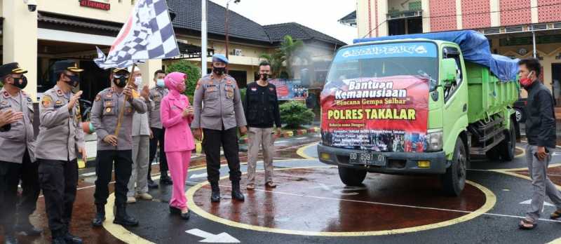 Kapolres Takalar Kirim Bantuan Logistik Untuk Korban Gempa Bumi Sulbar