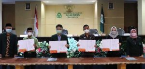 18.2 foto Mou UIN Alauddin, Kanwil Kemenag, Kanwil Kemenkumham Sulsel dan Bank Mega Syariah Teken MoU
