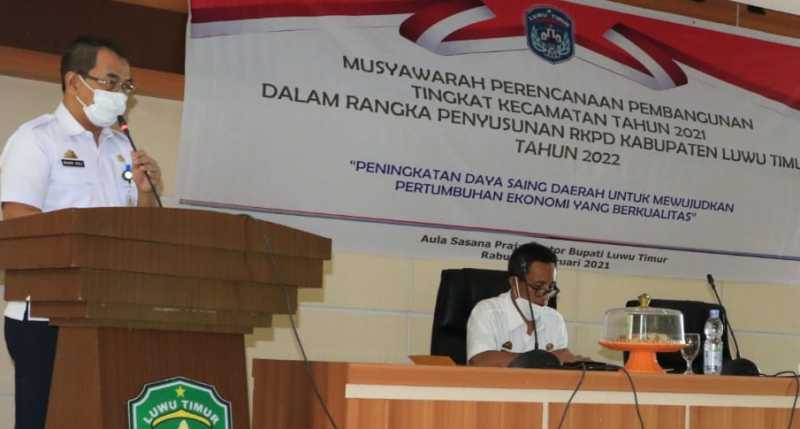 Musrenbang, Plh. Bupati Lutim Minta OPD Prioritaskan Usulan Kecamatan