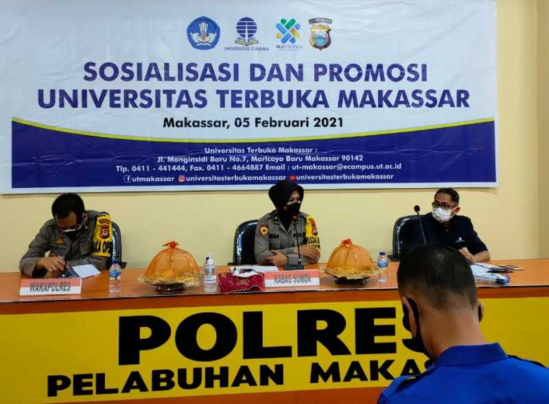Polres Pelabuhan Makassar Terima Sosialisasi Universitas Terbuka