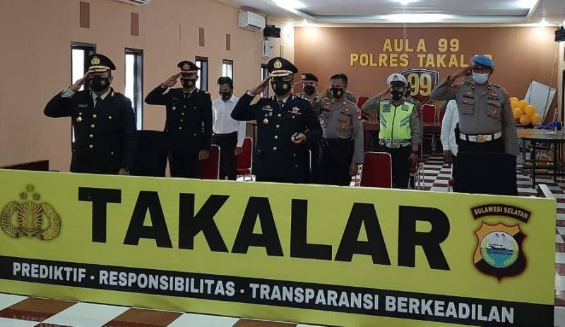 Kapolres Takalar Ikuti Upacara Hari Lahir Pancasila Secara Virtual