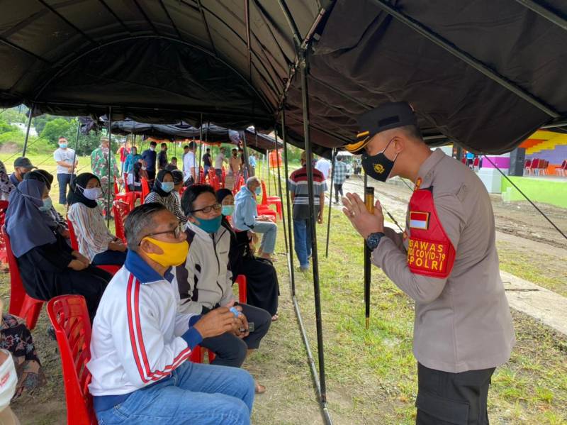 Kapolres Dan Forkopimda Cek Pelaksanaan Vaksinasi Dalam Rangka Hari Bhayangkara ke 75