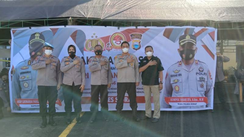 Polres Sidrap Gelar Vaksinasi Seribu Dosis Serentak di 9 Lokasi