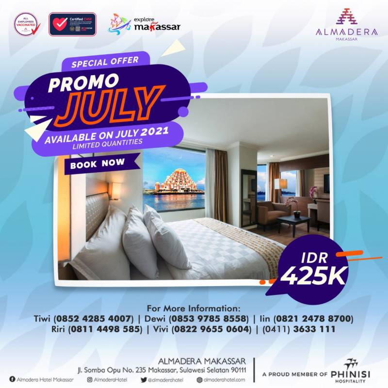 Manjakan Tamu, Hotel Almadera Tawarkan Promo Spesial Juli Nginap Rp425 Ribu