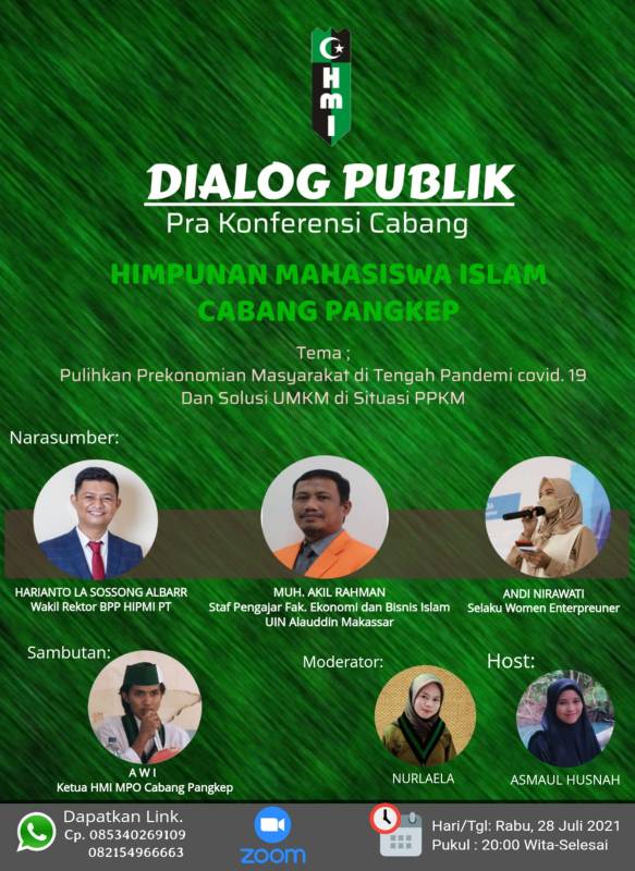HMI MPO Pangkep Gelar Dialog Publik, Bahas Solusi UMKM di Situasi PPKM