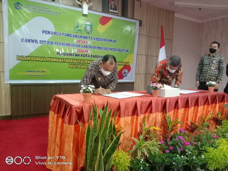Tingkatkan Kualitas Pengelolaan Keuangan, DJPb Sulsel Teken MoU Bersama Pemkot Parepare