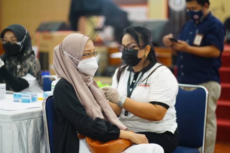 Kodim 1421 Pangkep Kolaborasi Semen Tonasa Gelar Vaksinasi Tahap Kedua
