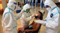 Cegah Covid-19 Sebelum Test Kesehatan Pertama, Calon Prajurit TNI AL Makassar Laksanakan Swab Antigen