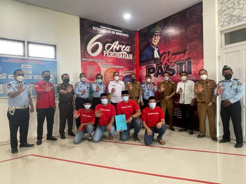 Penutupan Rehabilitasi Narkotika di Rutan Jeneponto Dihadiri Kepala BNNP Sulsel