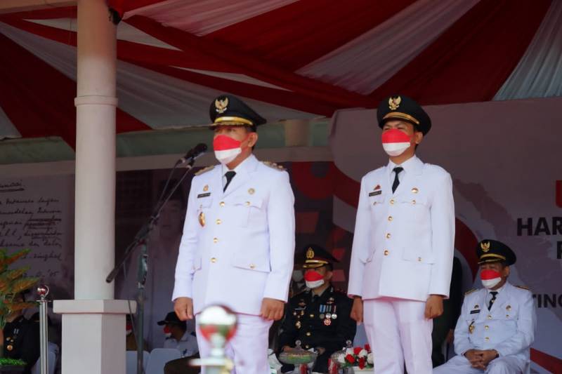 Wabup Sidrap Mahmud Yusuf Jadi Irup Penurunan Bendera Peringatan HUT ke-76 RI