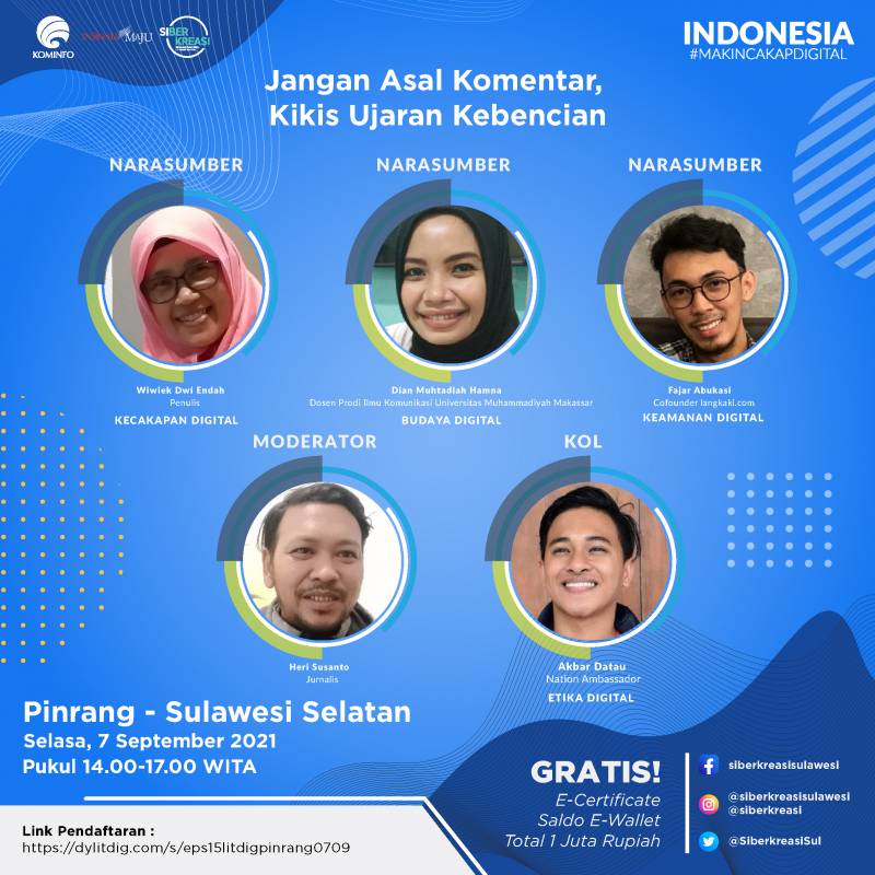 Literasi Digital Sulawesi 2021 Perhatikan Penggunaan Bahasa Agar Tidak Terjadi Multitafsir