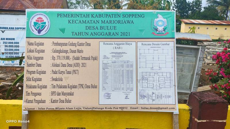 Desa Bulue Soppeng Anggarkan Dana Rp370 Juta Hanya untuk Pondasi