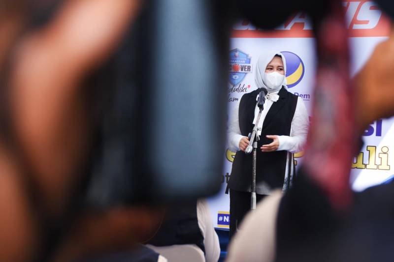 Wawali Fatmawati Rusdi Apresiasi Kegigihan NasDem Makassar Layani Vaksinasi