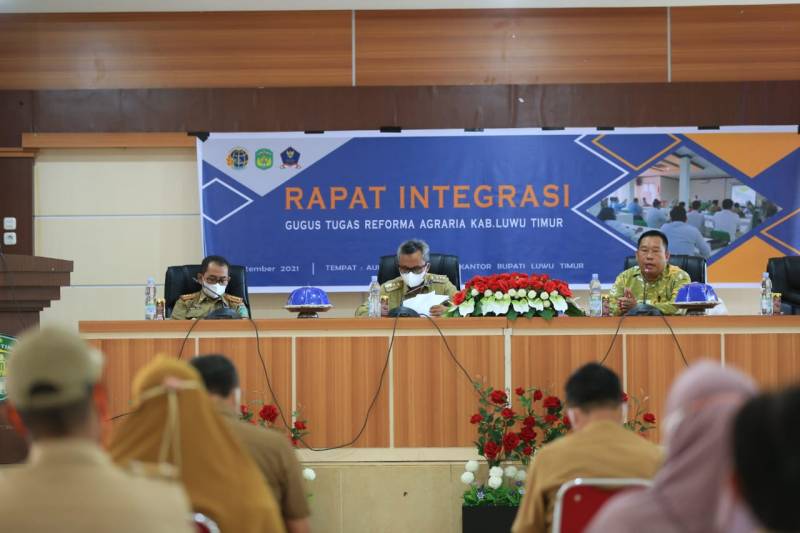 Bupati Lutim Pimpin Rapat Integritas Gugus Tugas Reforma Agraria